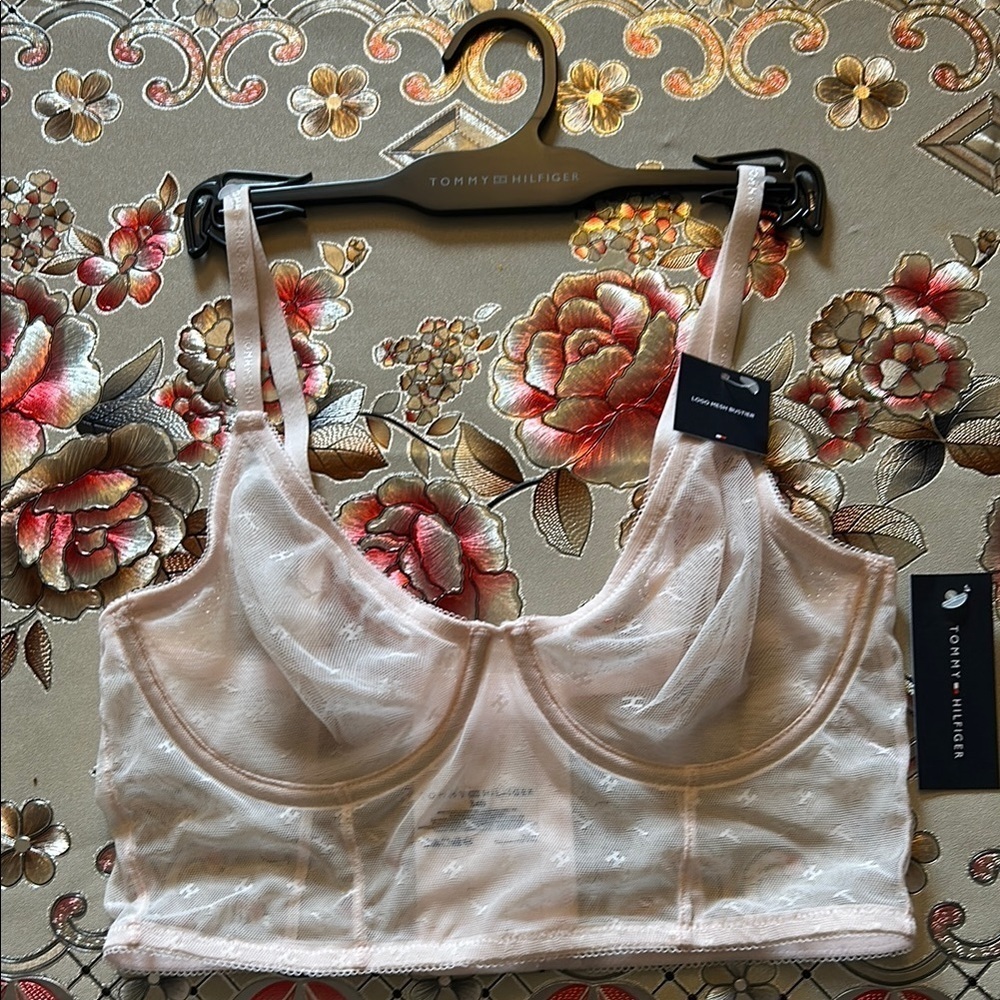 Tommy Hilfiger Women's Cream Lace Bralette